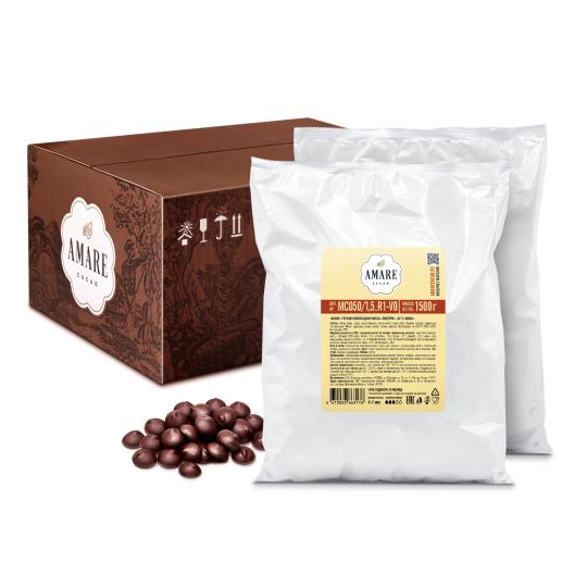 Amare шоколад горький Либерия 62%, капли 5,5 мм коробка для кондитерских изделий с окном шёлк 26 х 10 х 8 см