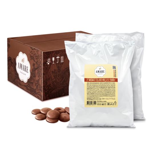 Amare шоколад молочный без сахара Либерия 29% какао, капли 20 мм Победа Вкуса