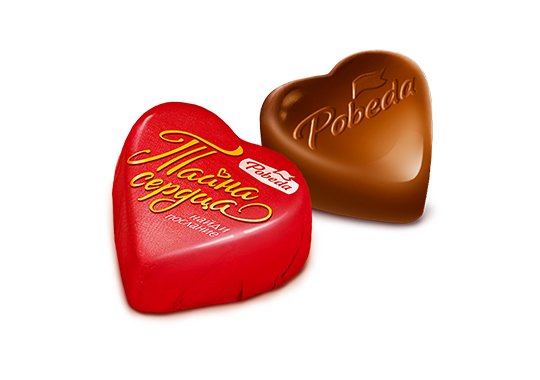 Конфеты шоколадные в форме сердечка с ореховым кремом Победа Вкуса IM_731 - фото 1